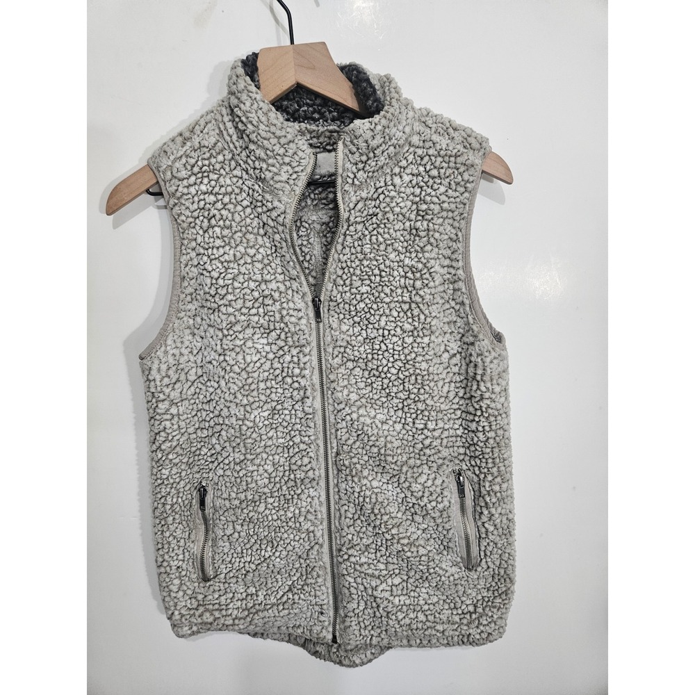 Thread & Supply Ivory Sherpa Fleece Full Zip Vest Small‎ JKX835